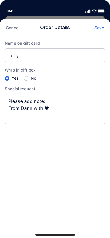 Order Form Customisation