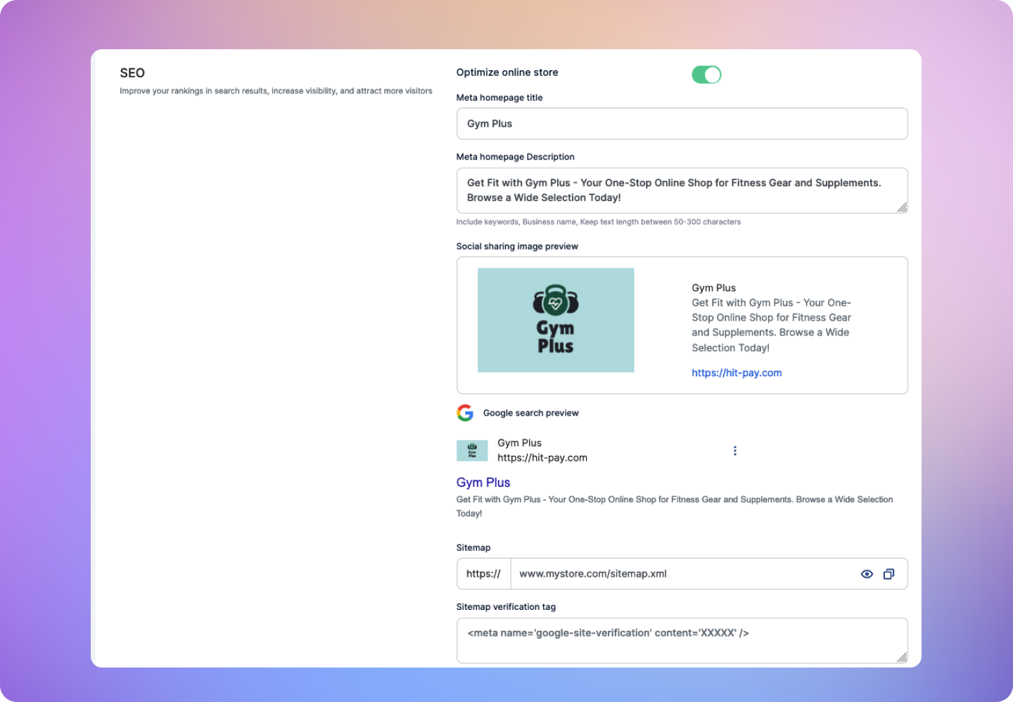 Seo Settings