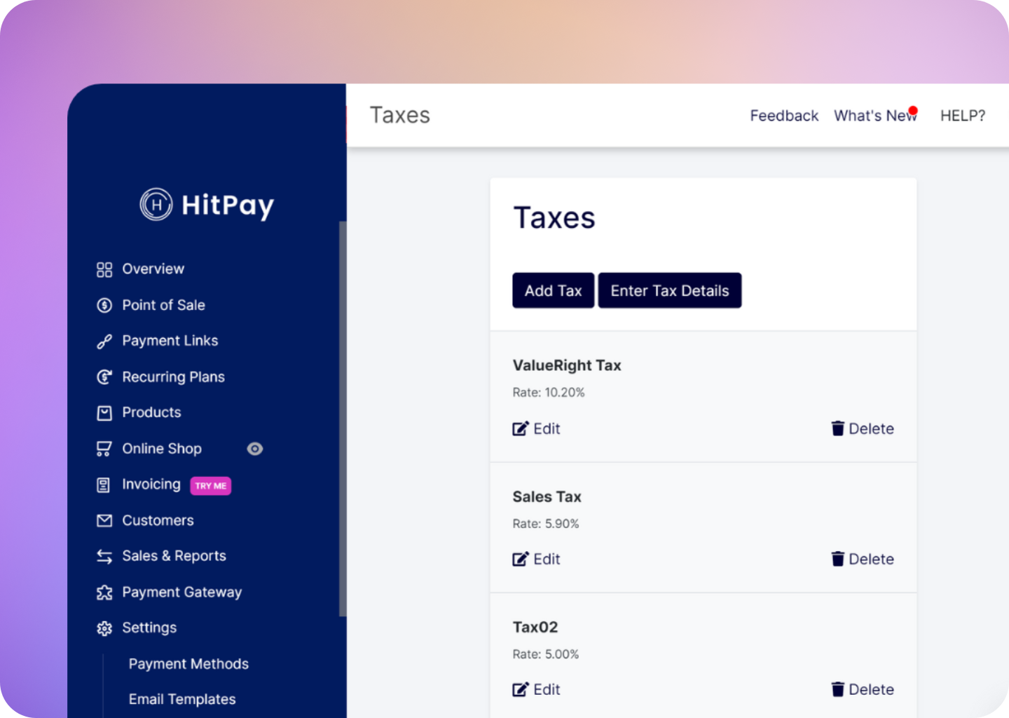 Tax Settings