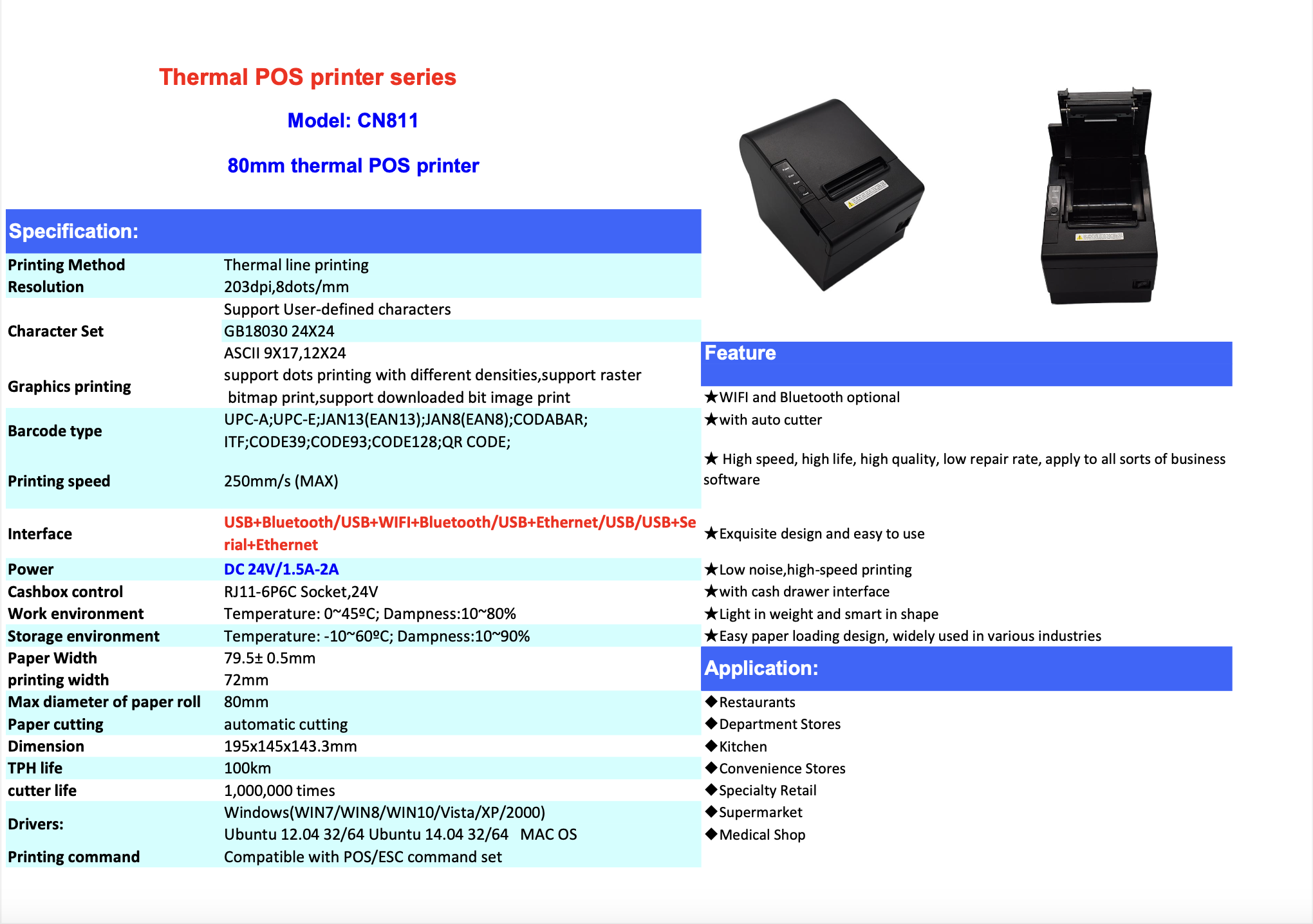 Wifi Printer Specs