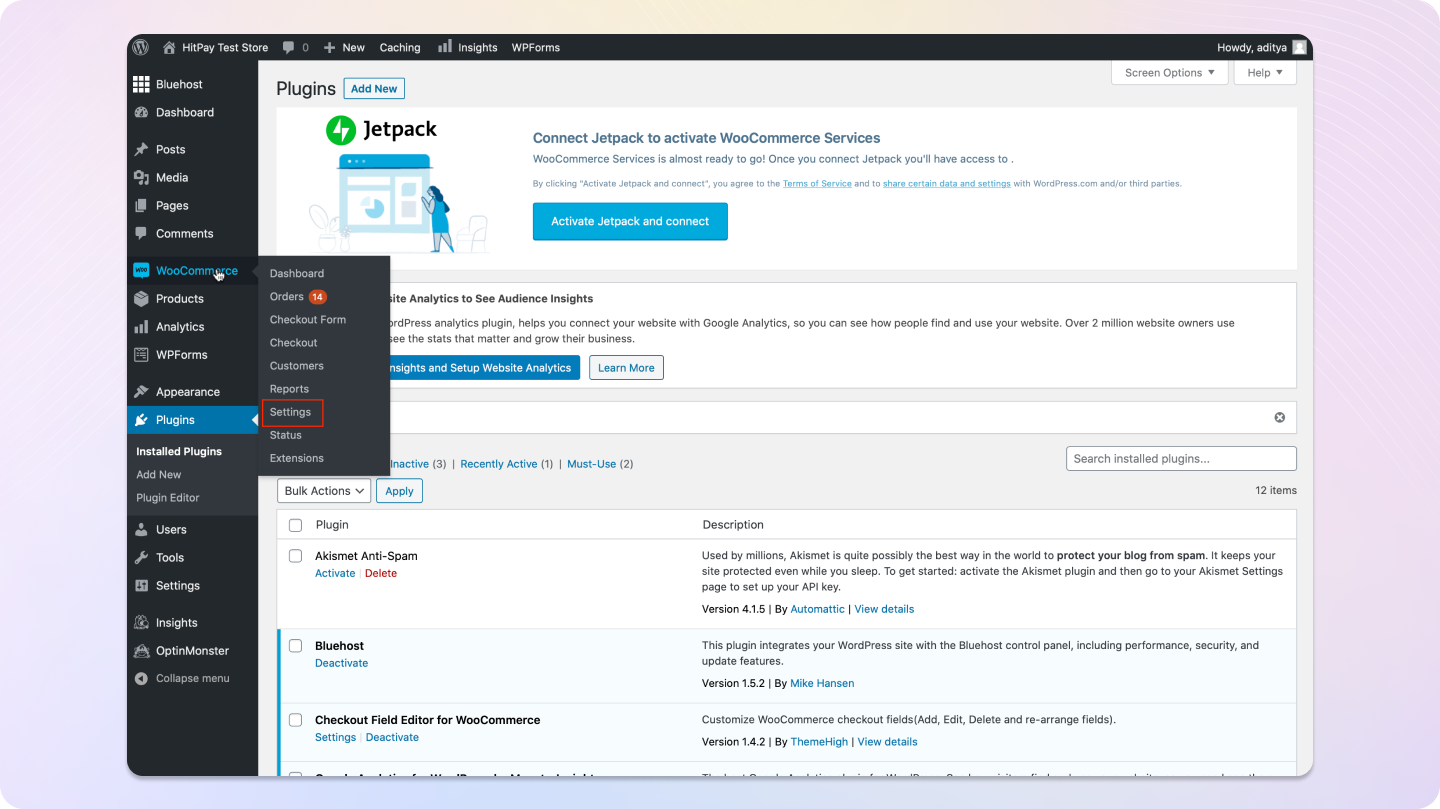 WooCommerce Payment Settings