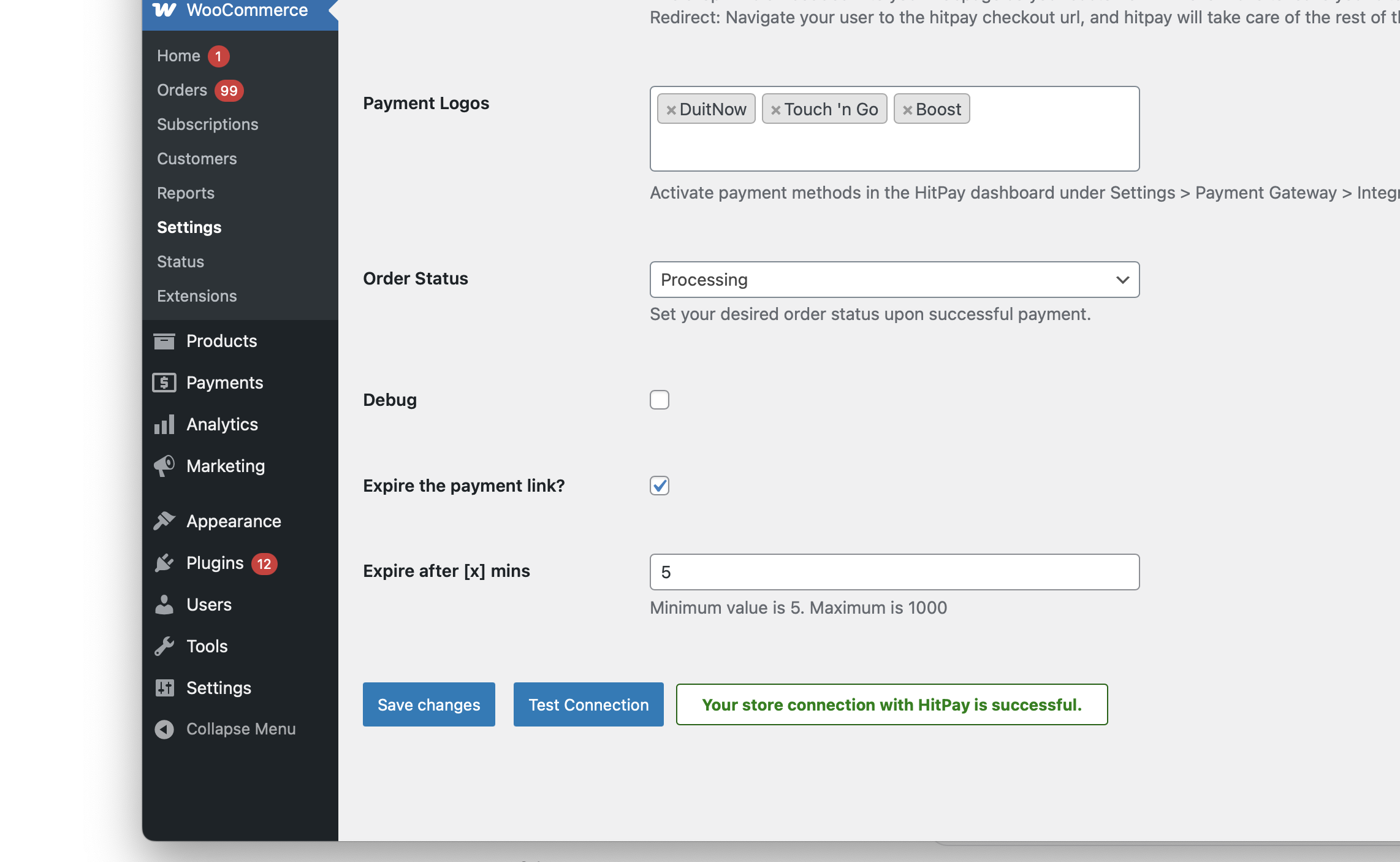 Test Connection WooCommerce