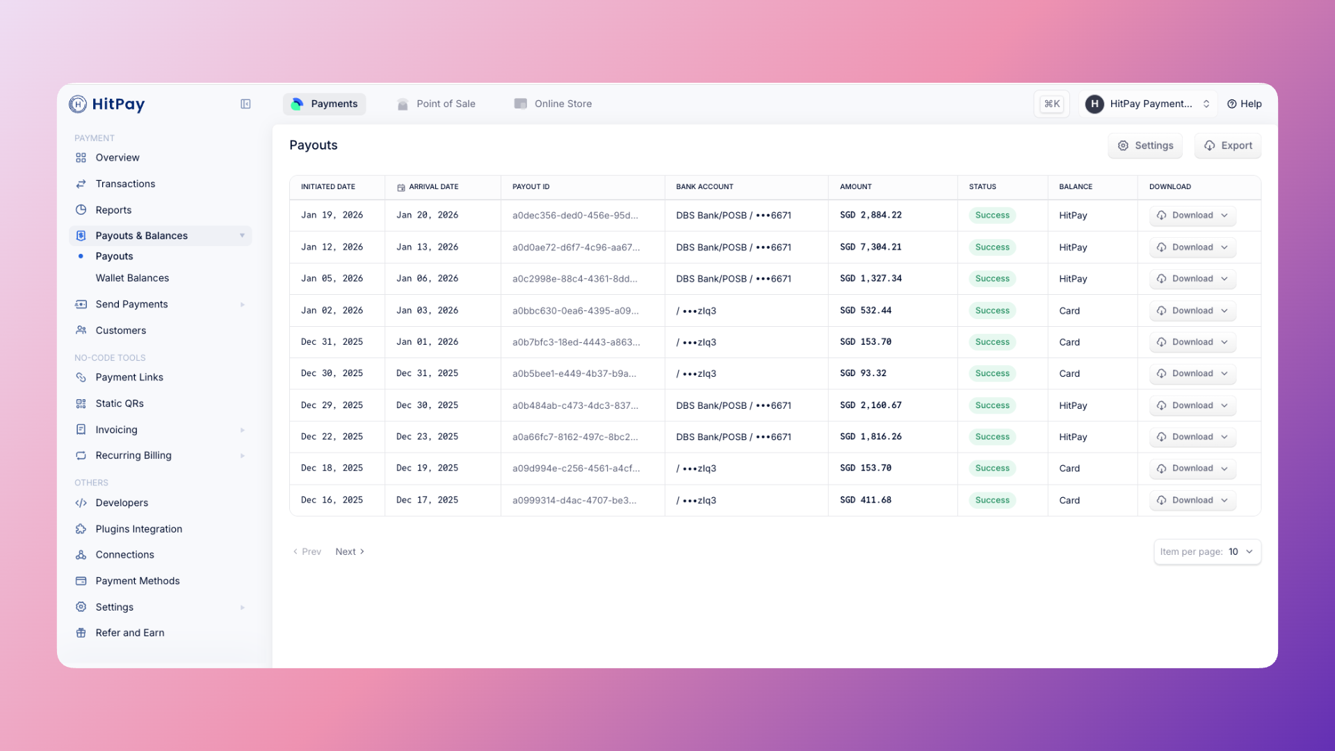HitPay Product Guide and API docs.