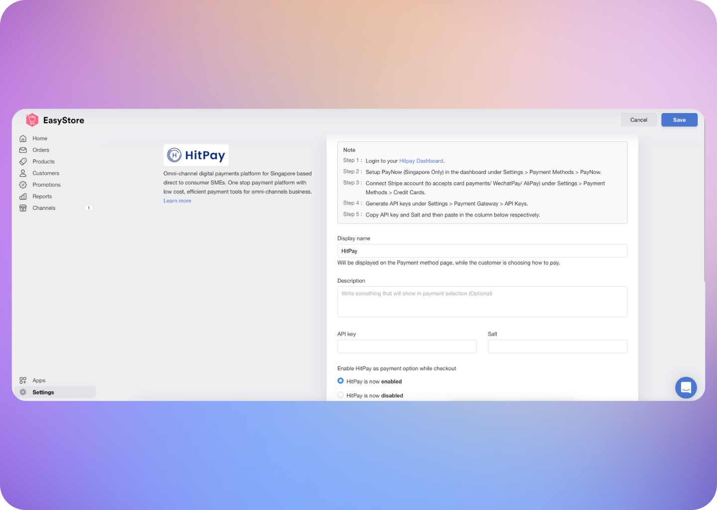 EasyStore Configuration