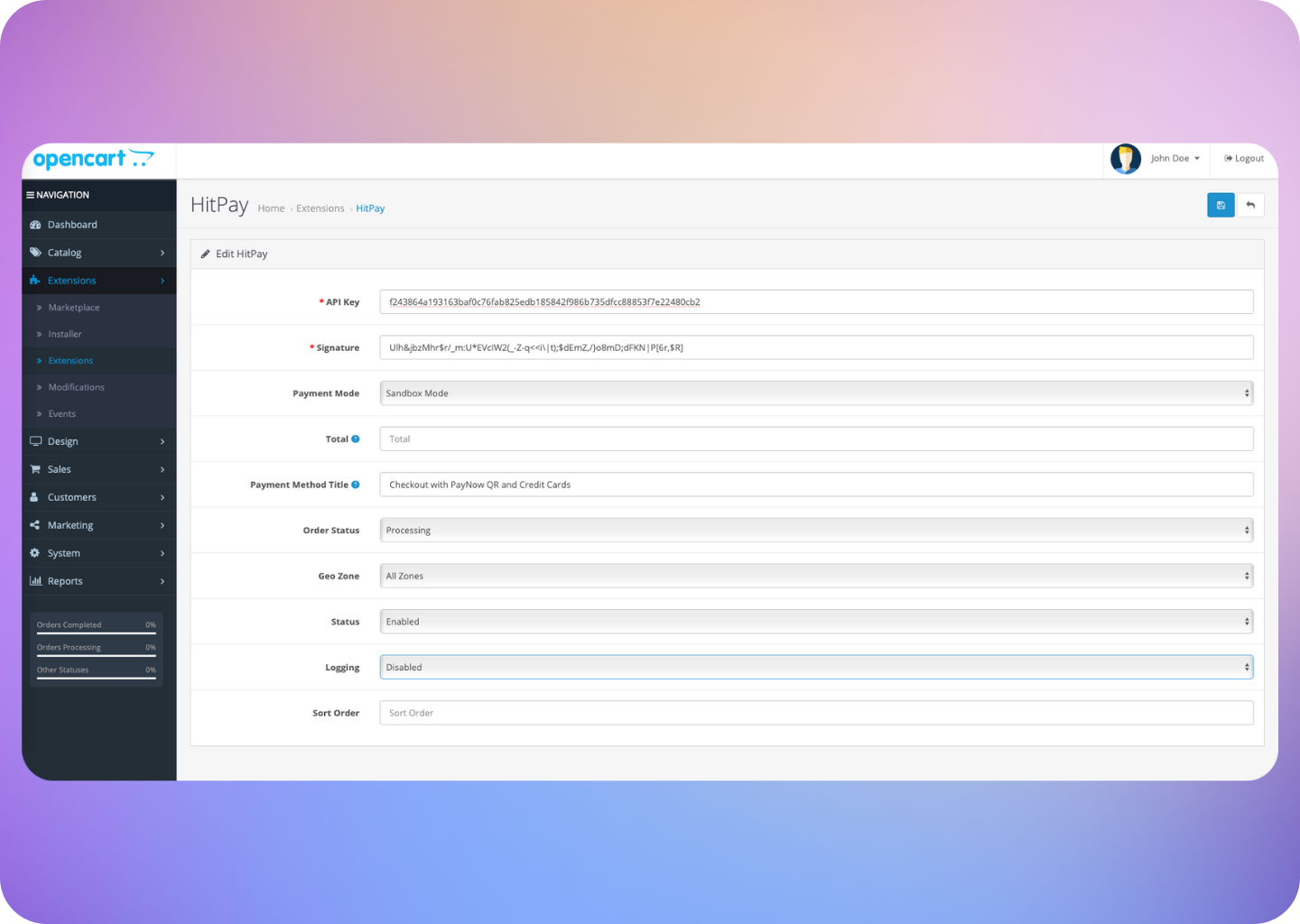 OpenCart API