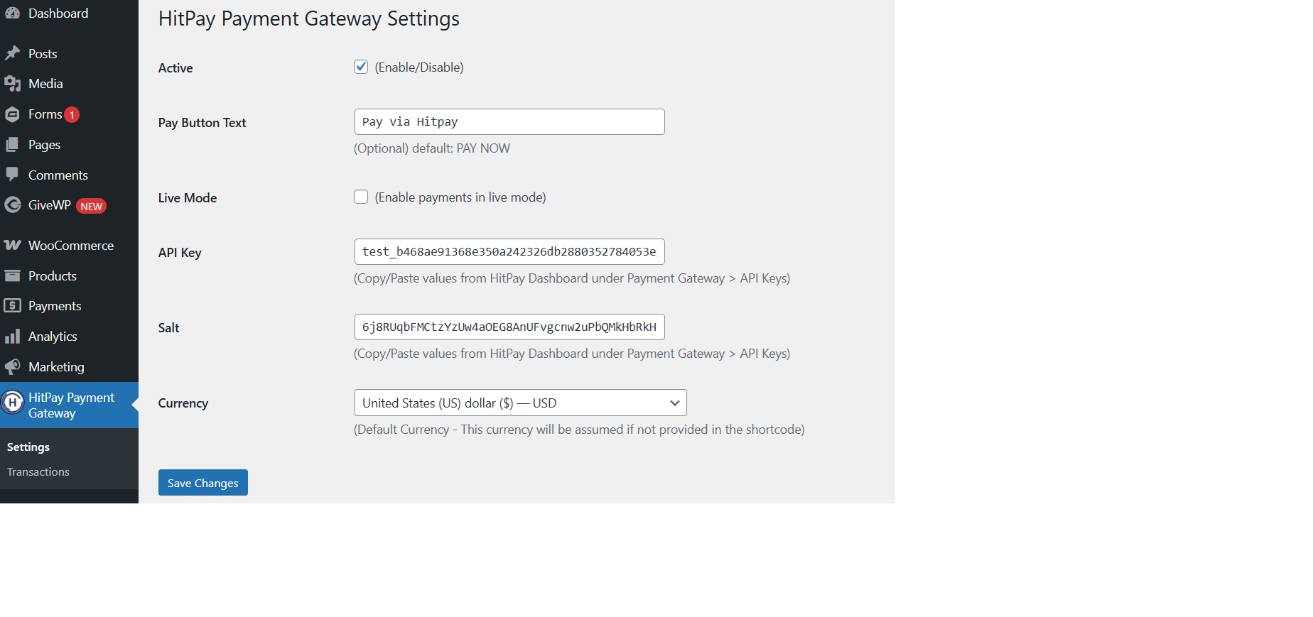 HitPay Payment Gateway Plugin Configuration