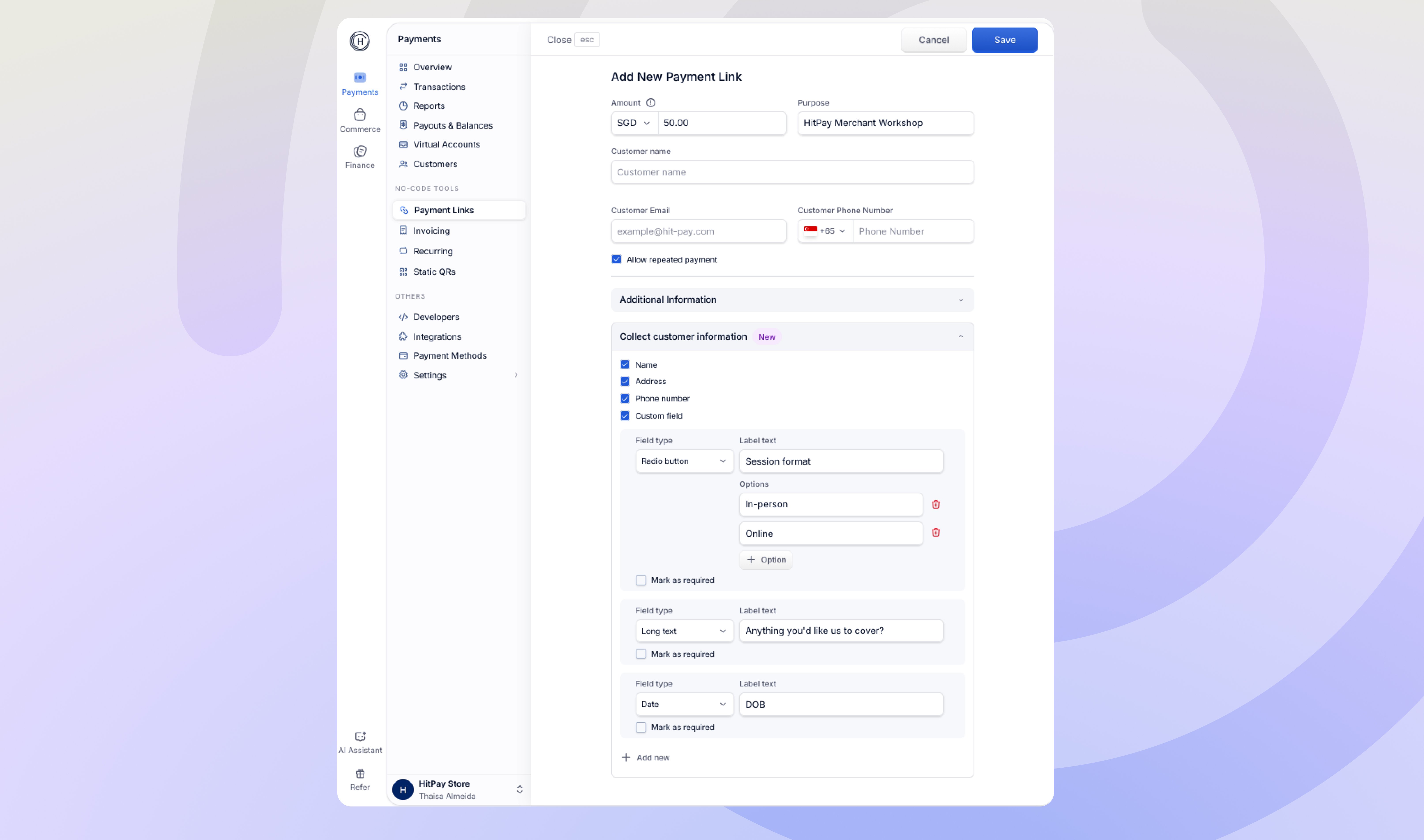 Custom Checkout Fields