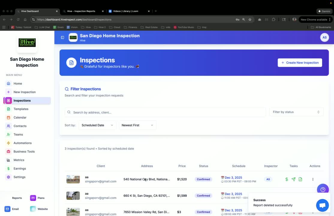 Accessing the Inspection in Hive Inspect