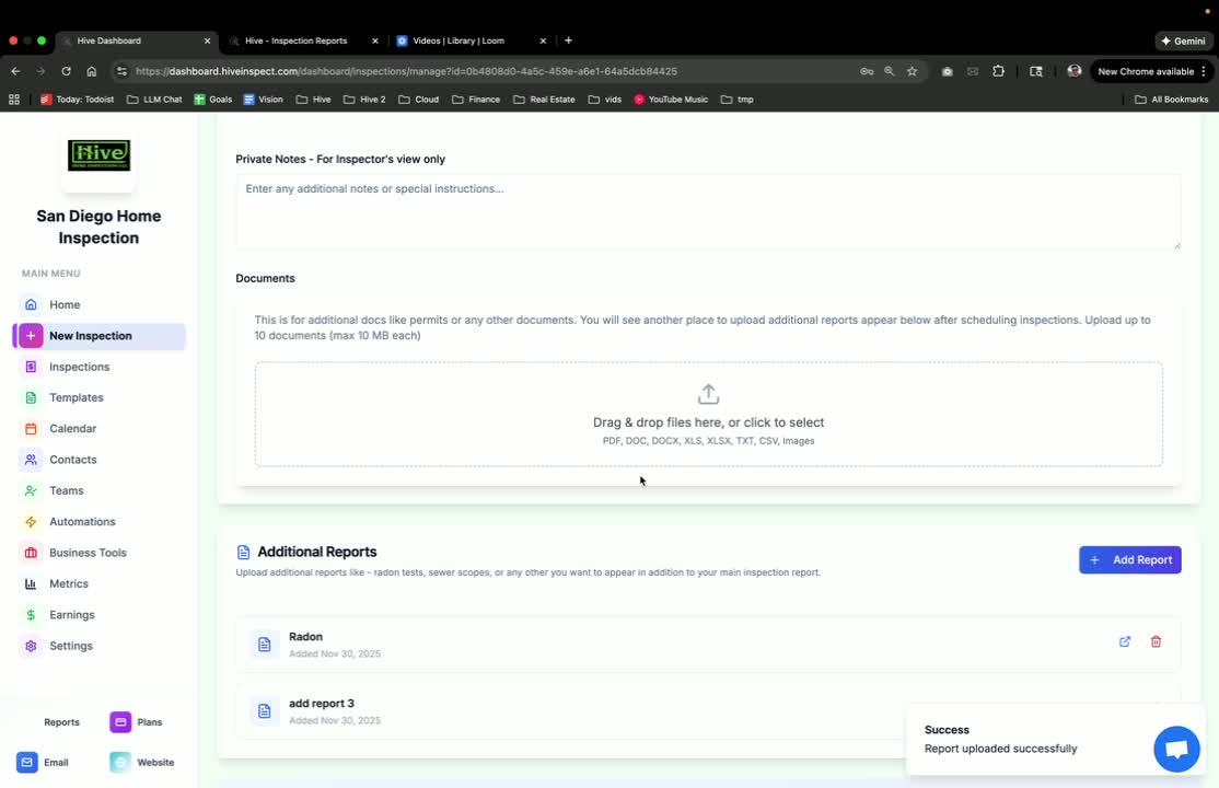 Viewing the Report on Customer Portal in Hive Inspect