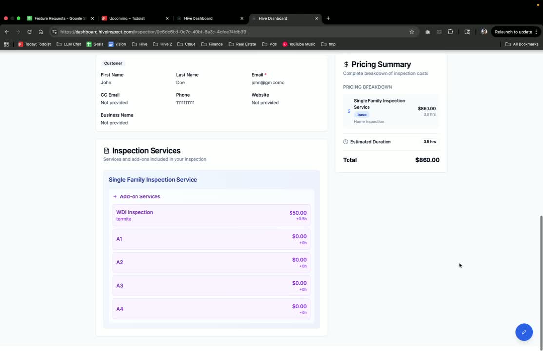 Schedule the Inspection in Hive Inspect