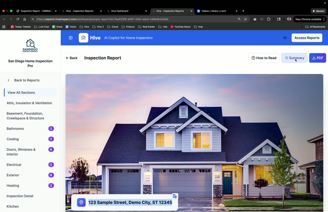 Utilizing the Sample Report in Hive Inspect