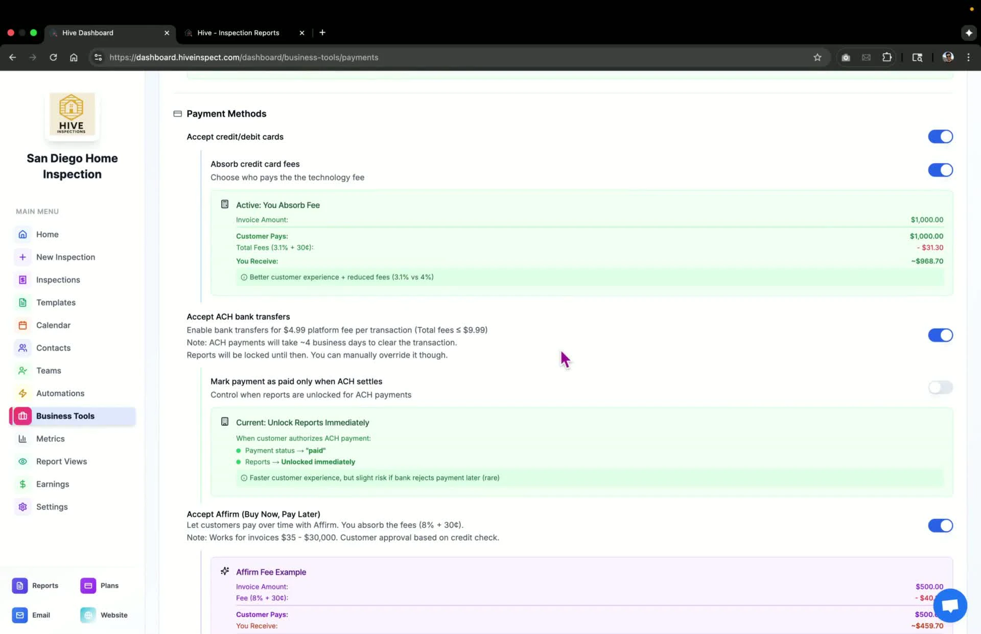 Enabling ACH payments