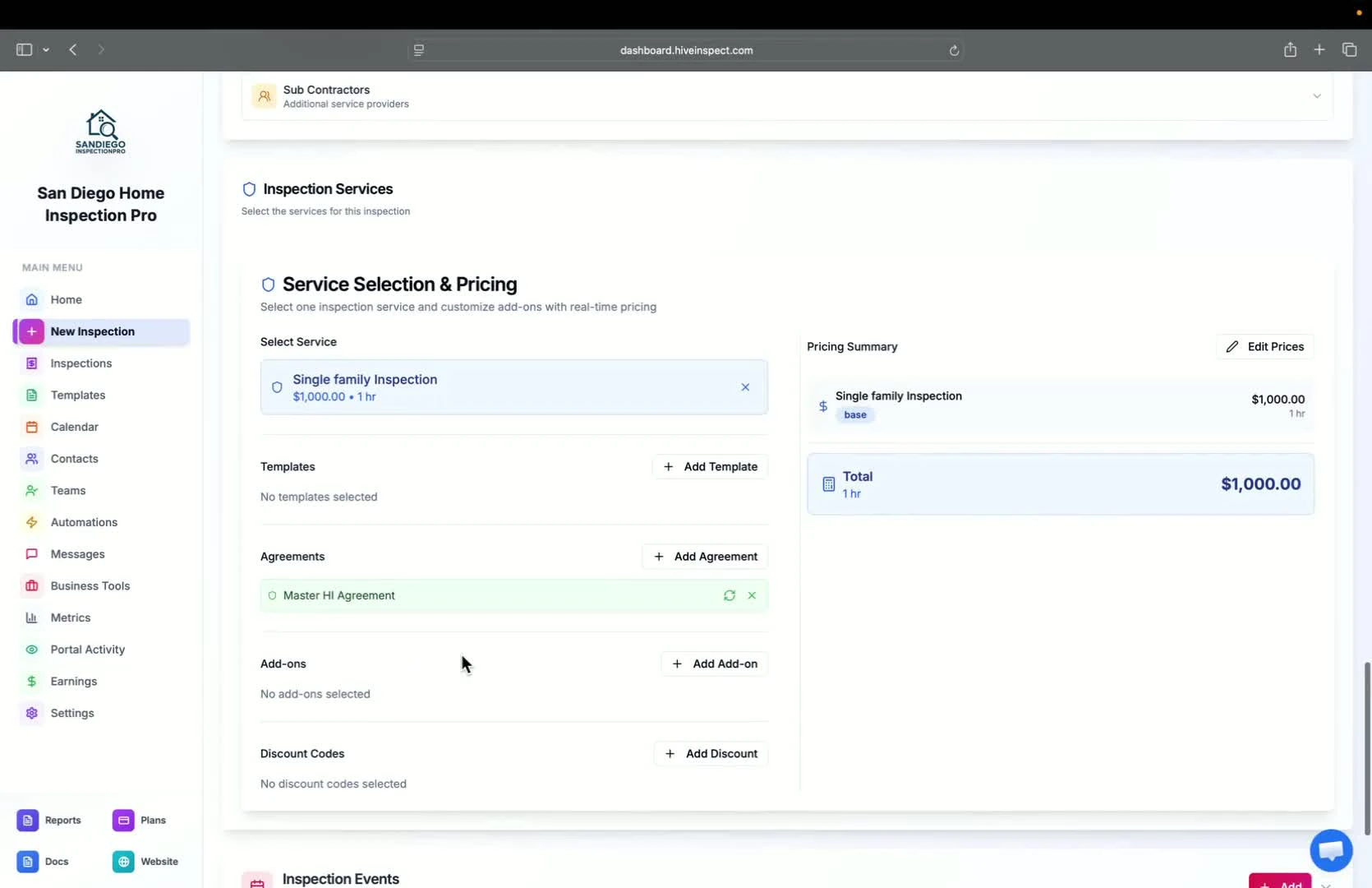 Adding templates and agreements