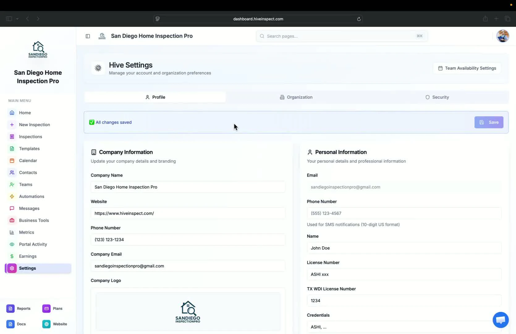 Accessing team availability settings