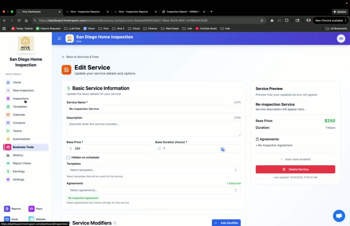 Accessing the Original Inspection Report in Hive Inspect