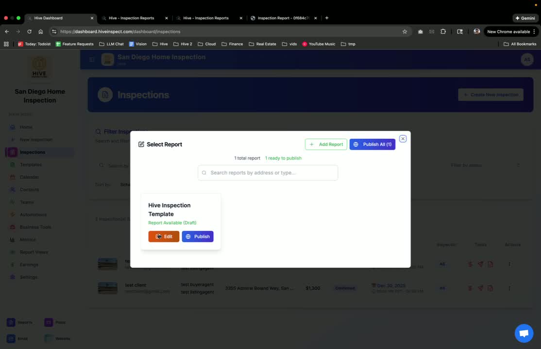 Editing the Re-Inspection Report in Hive Inspect