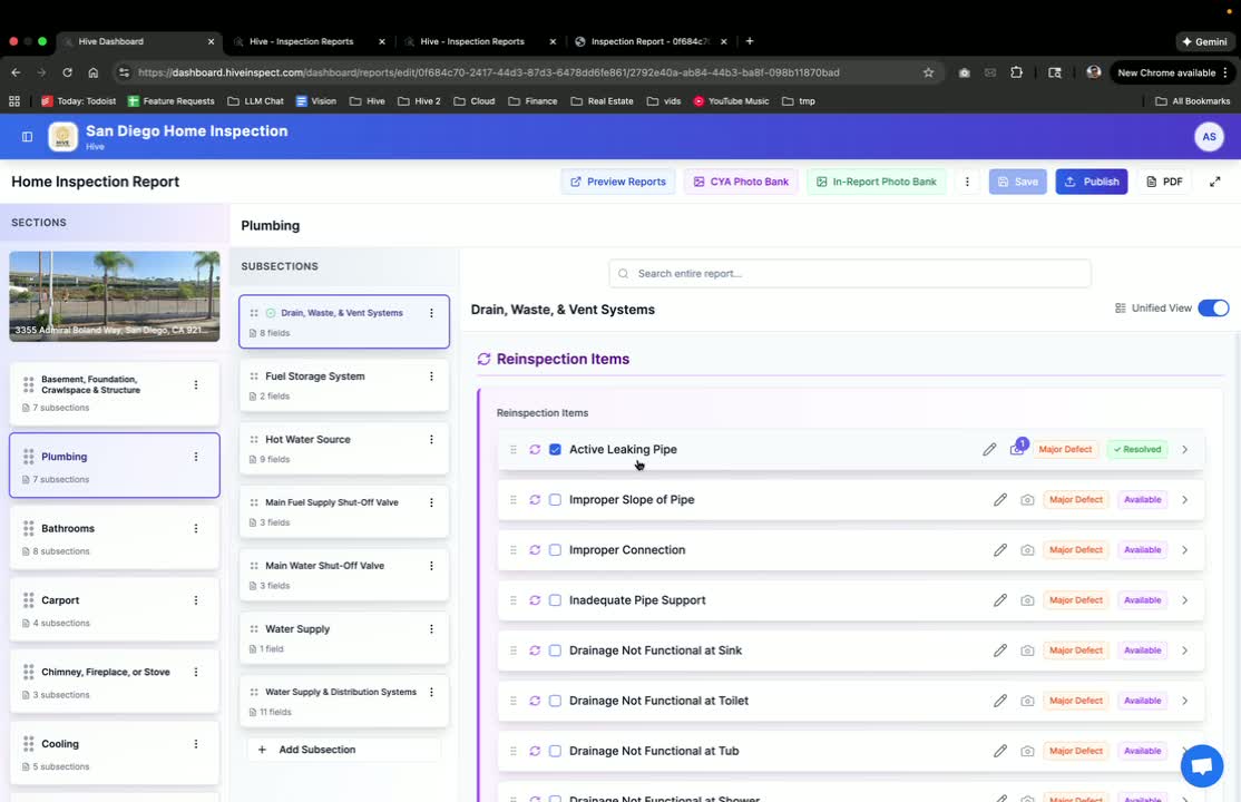 Updating Defect Status in Hive Inspect