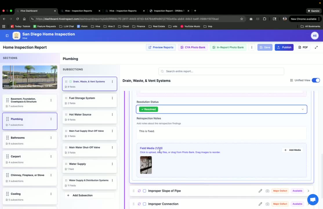Adding Notes and Photos in Hive Inspect