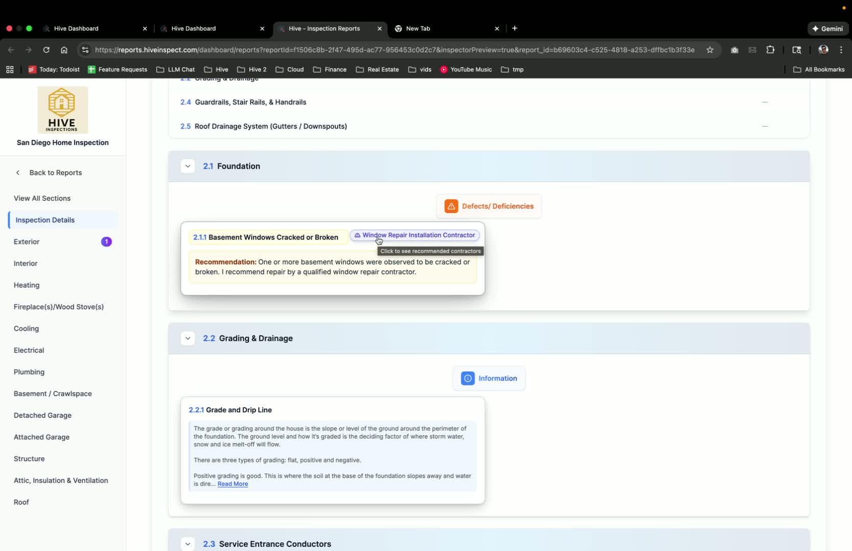 Accessing Contractor Details in Hive Inspect