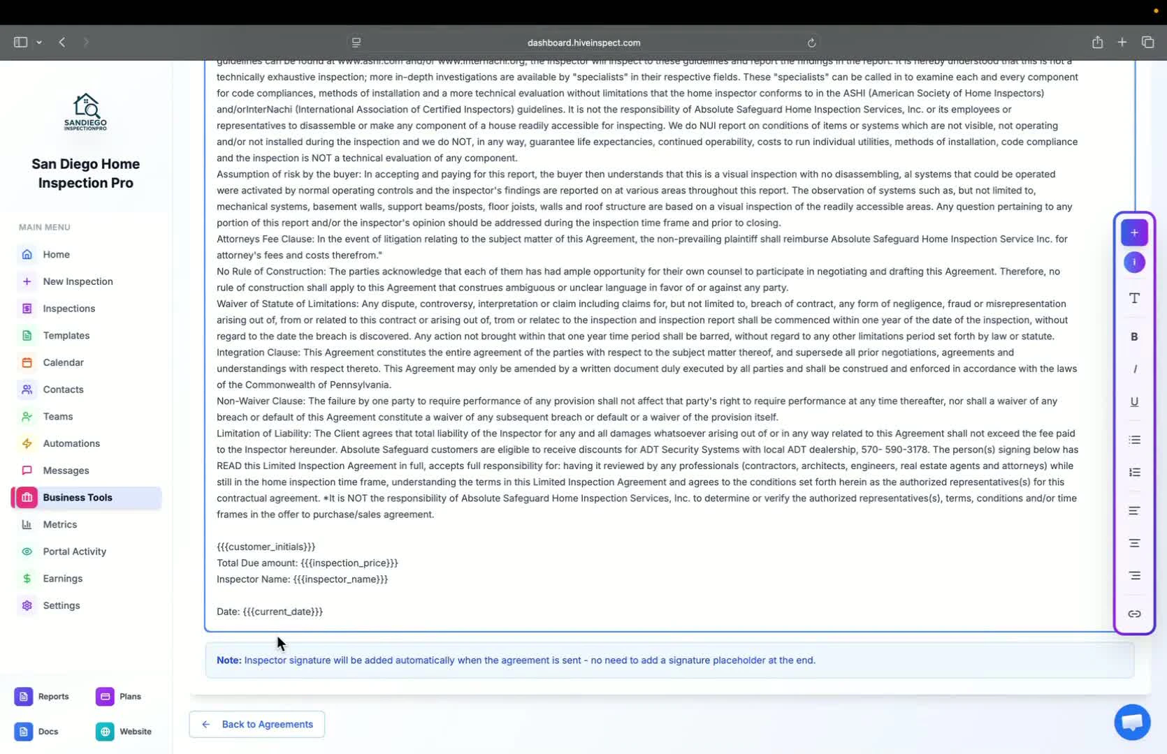 Signature automation