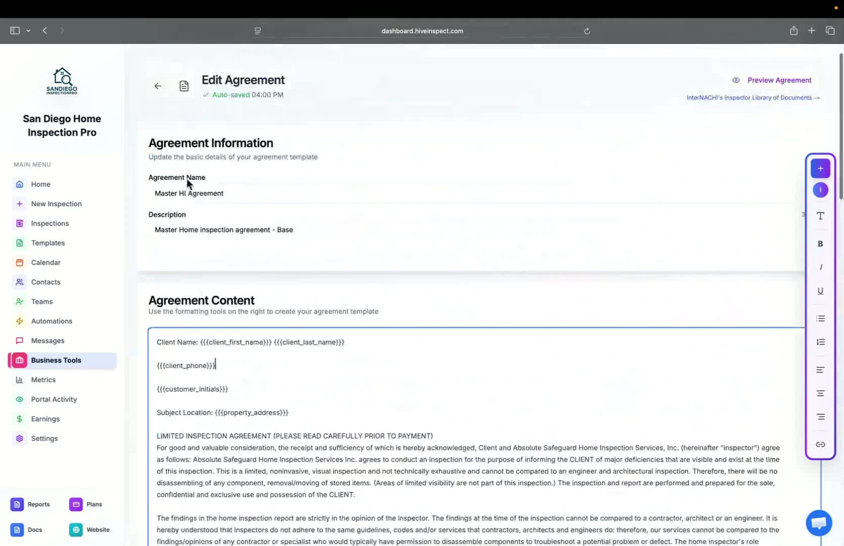 Creating multiple agreements