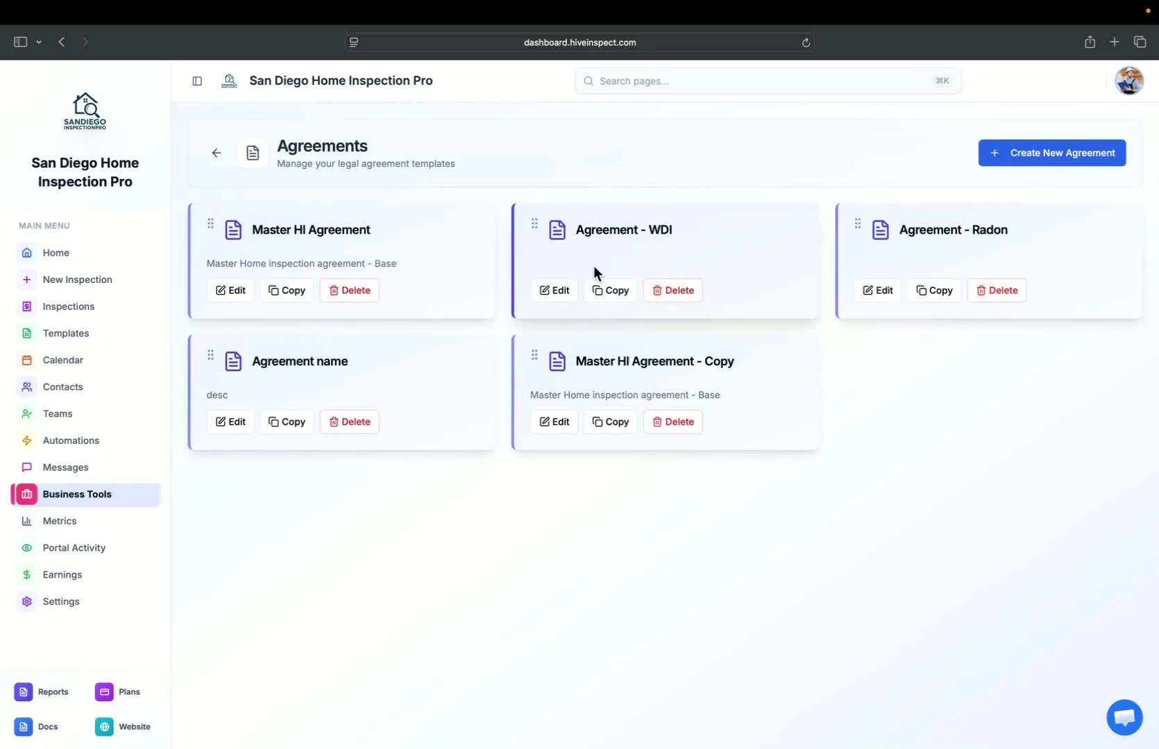 Previewing agreements