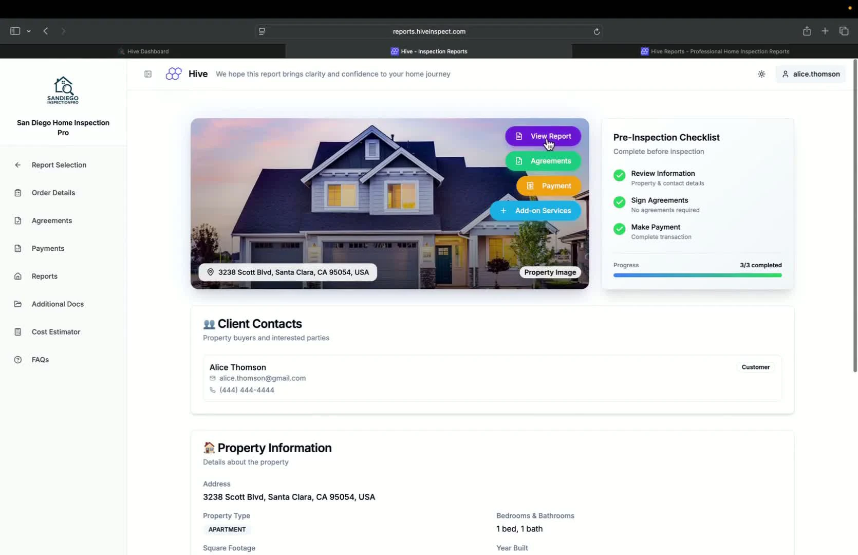 Payment and agreement status
