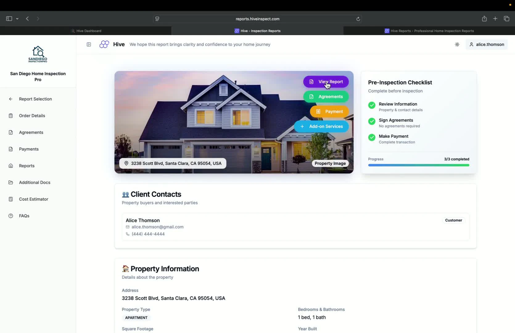 Viewing inspection reports