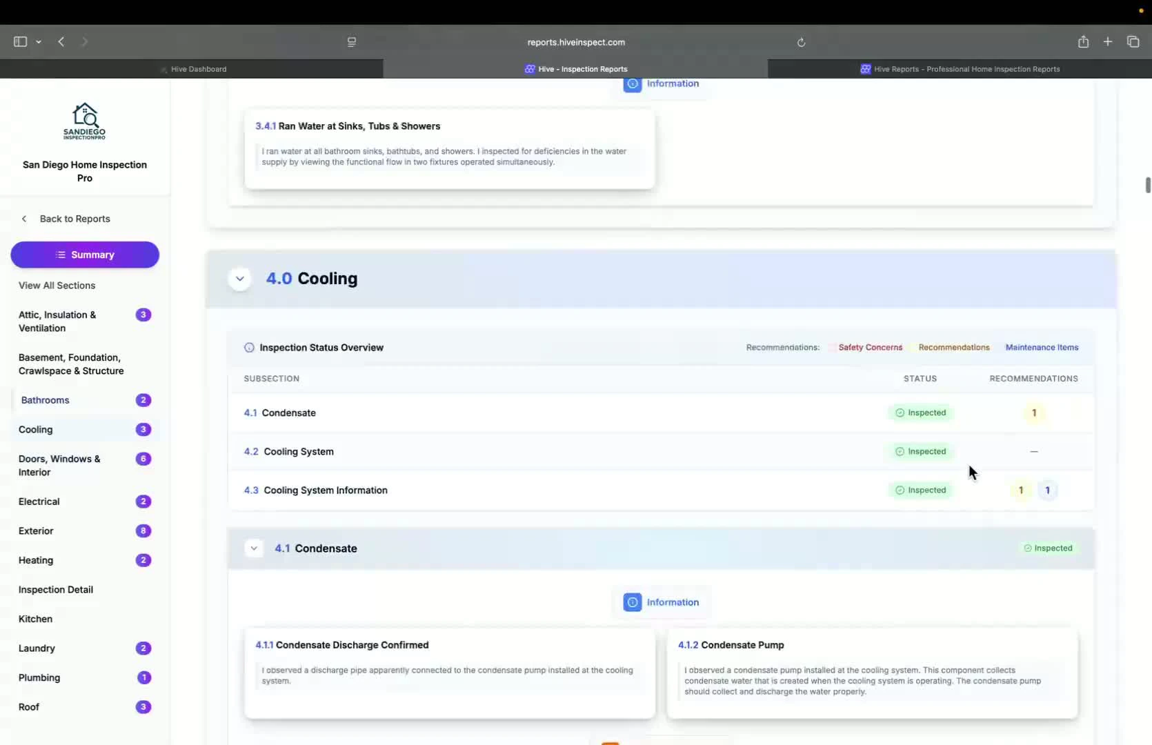 Summary view of defects