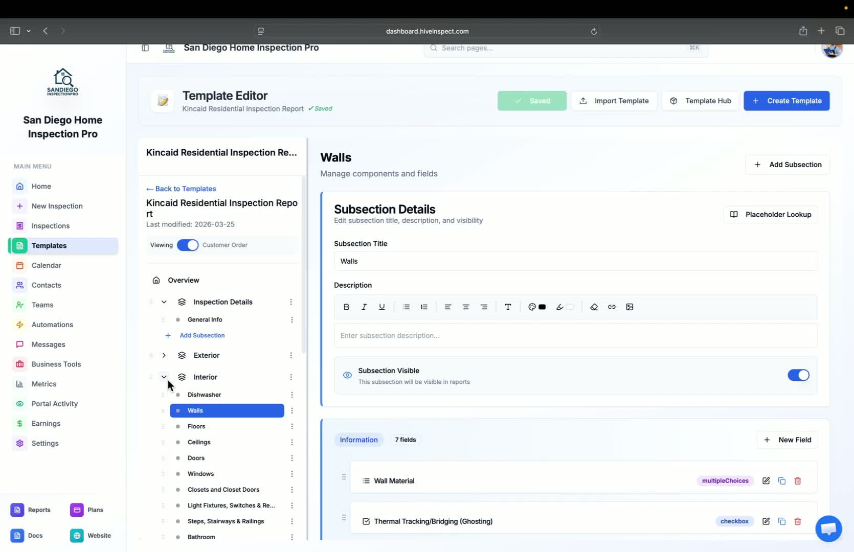 Inspection Templates - Hive