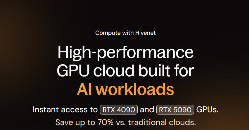 Compute website hero section