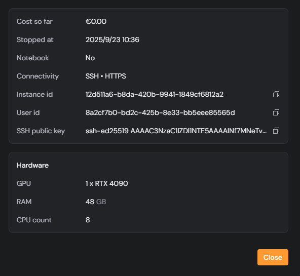 Instance Details Pn