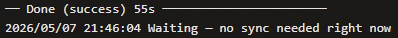 Hoard Agent log showing Done success and waiting for the next sync