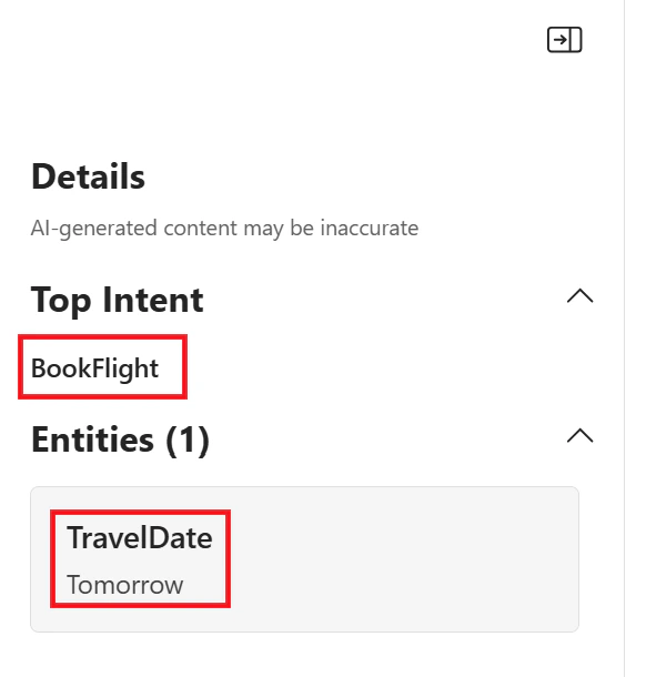 Screenshot of the Details response window.