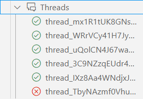 Screenshot of the threads in the Threads subsection.