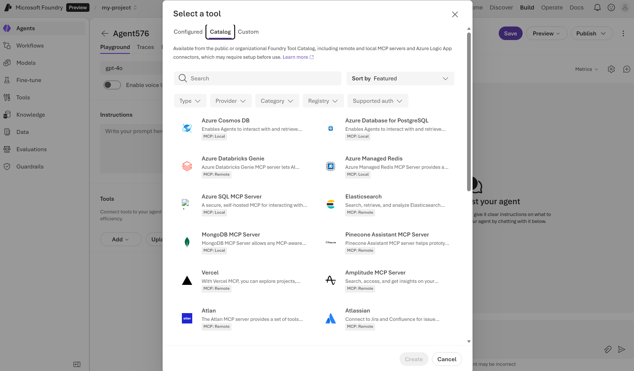 Screenshot of a tool details page in the Foundry portal showing configuration and setup information.