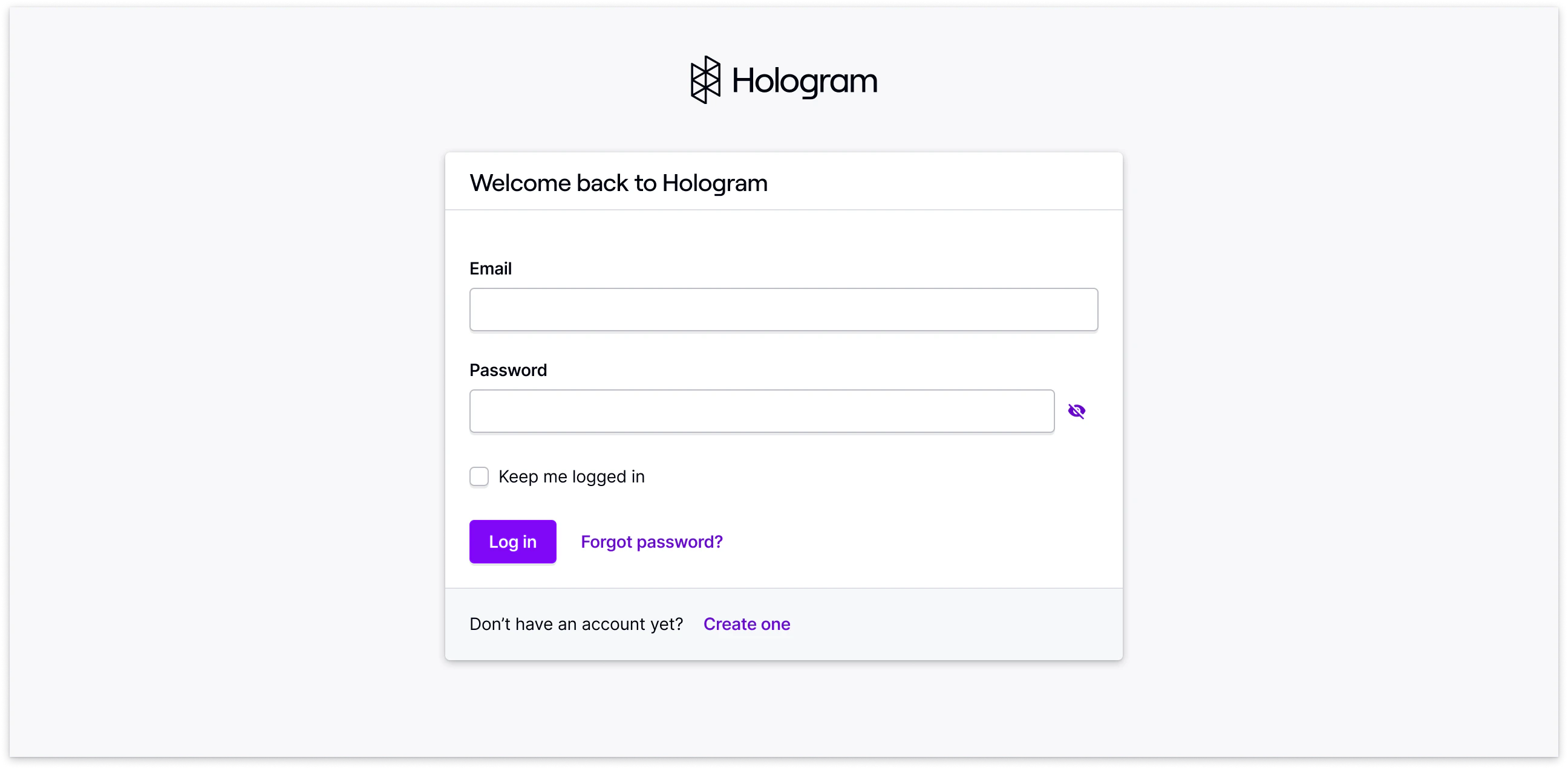 Create one button below login form