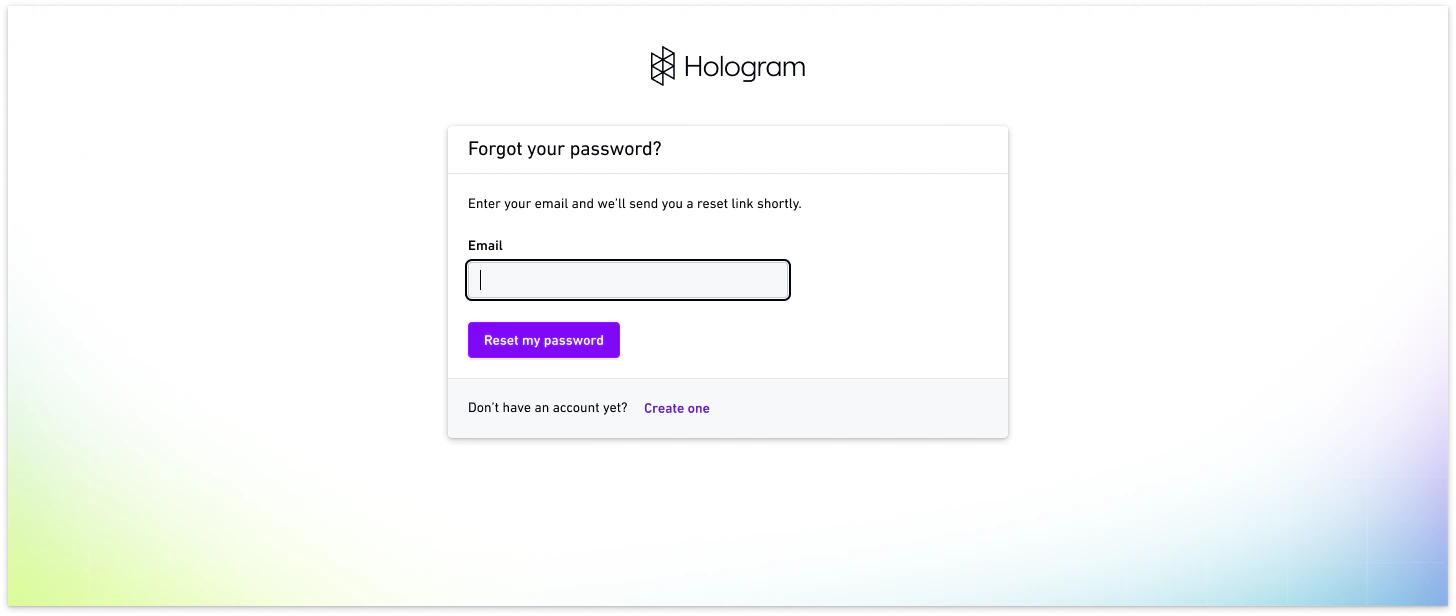 Dashboard login page showing the Forgot password link