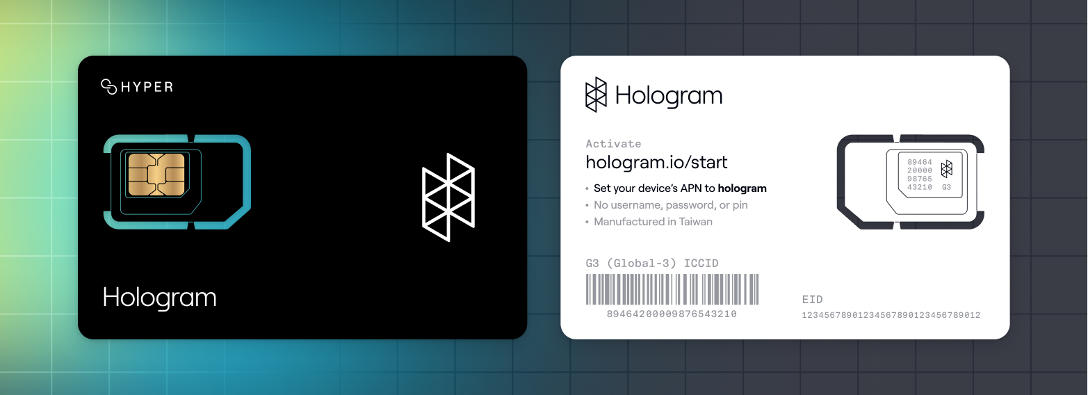 SIM card showing identifiers