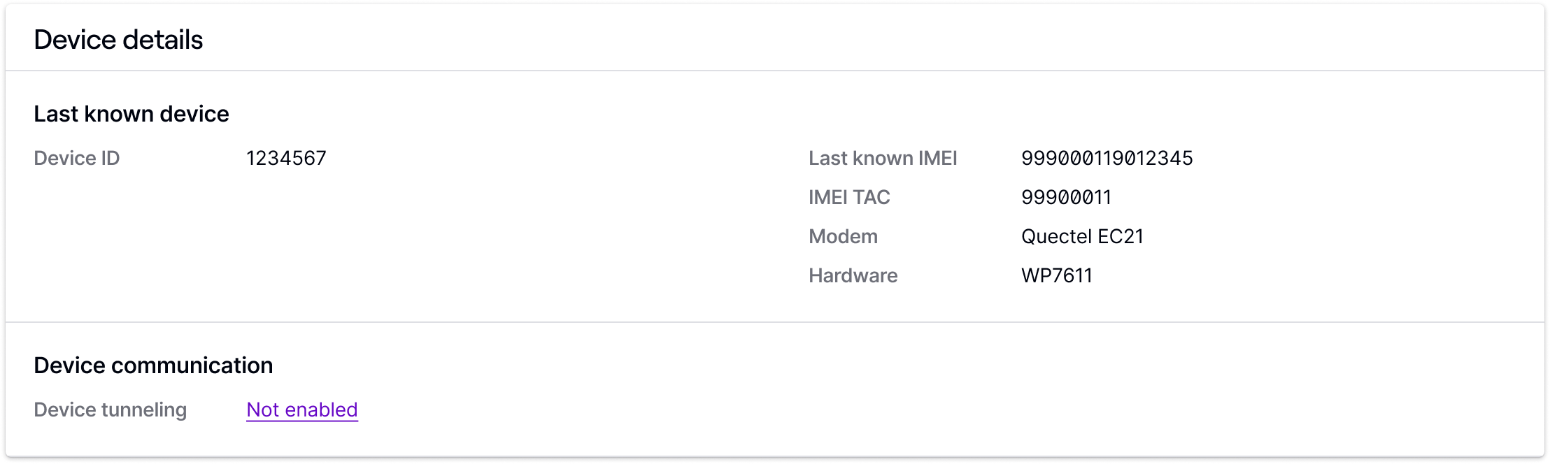 Last known device details