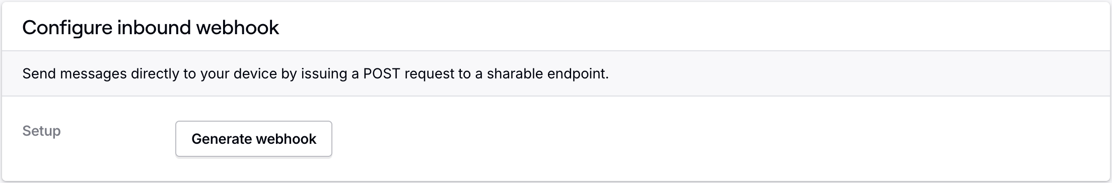 Generate a webhook card
