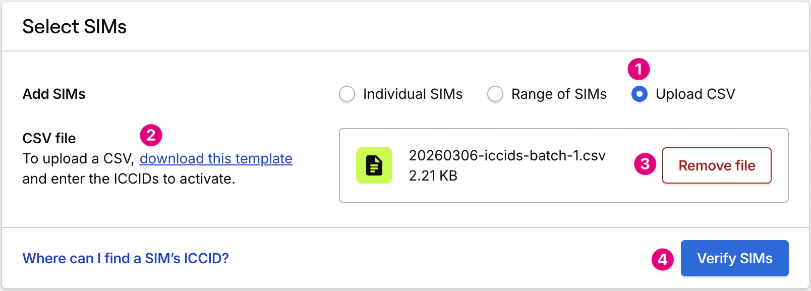 Upload CSV