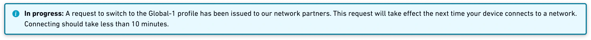 Banner showing pending switch profile request