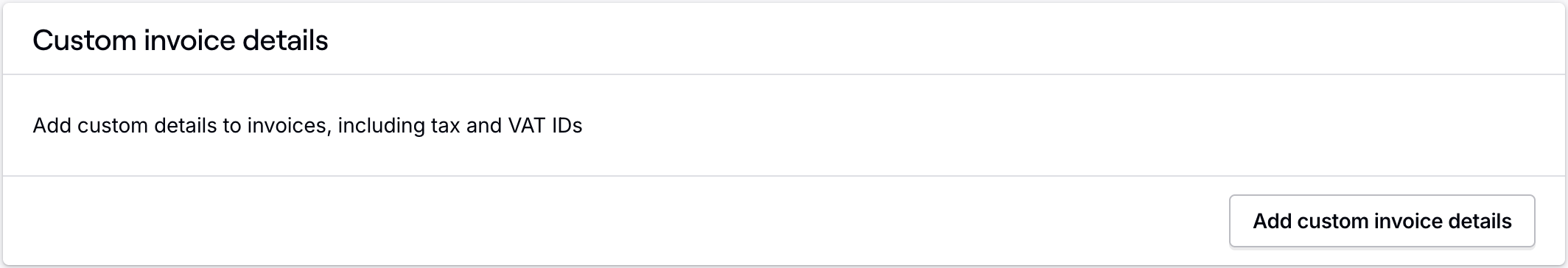 Custom invoice details card