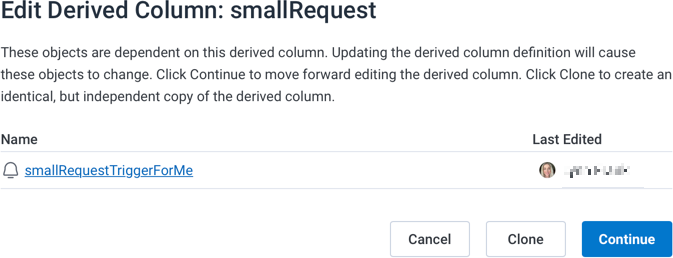 Edit a calculated field modal with a dependency