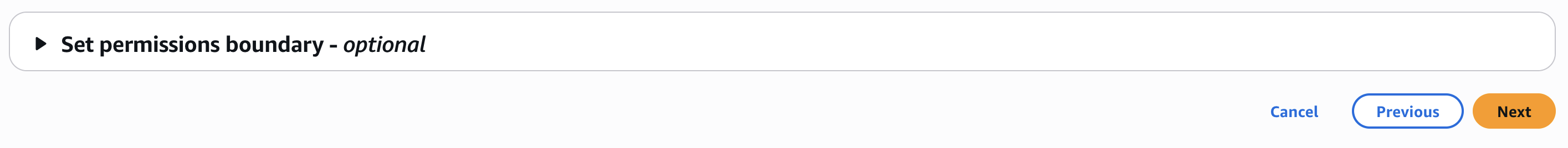 Screenshot of the optional set permission boundaries step.