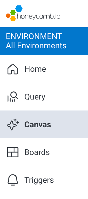 Screenshot of Canvas in main navigation menu