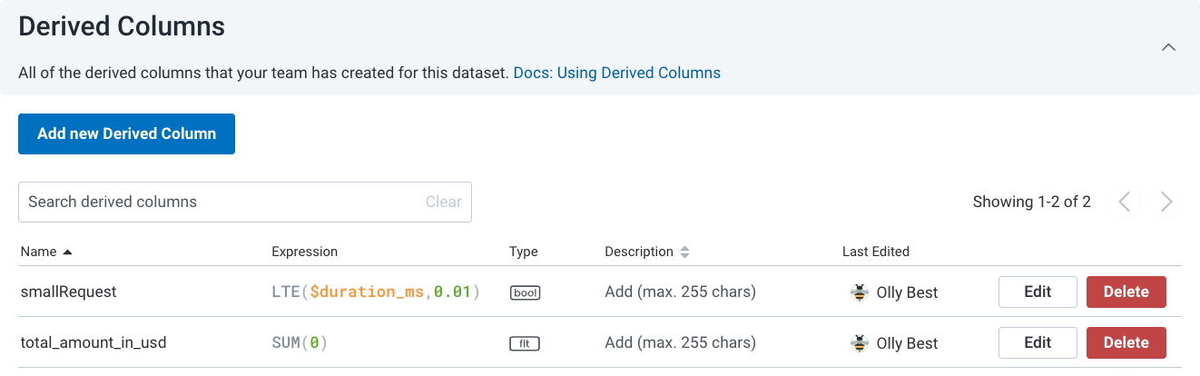 Manage Dataset Calculated Fields - Honeycomb Docs