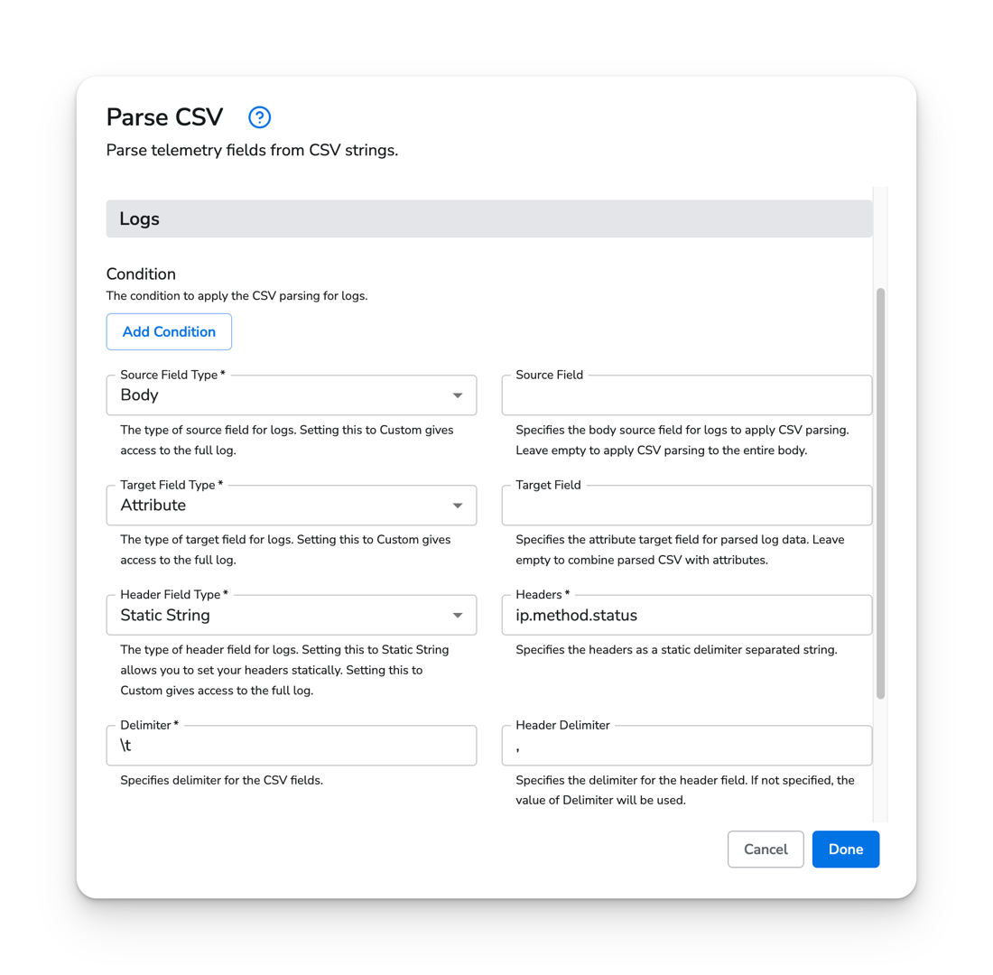 Parse CSV - Honeycomb Docs