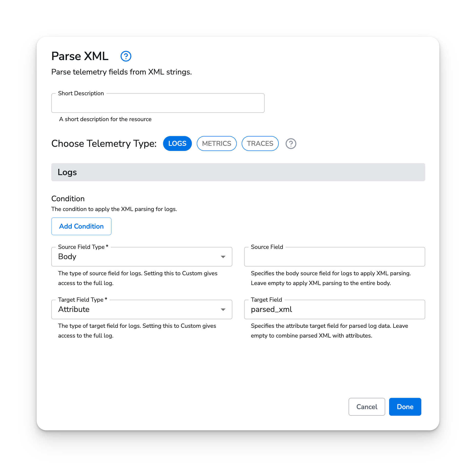 Parse XML - Honeycomb Docs